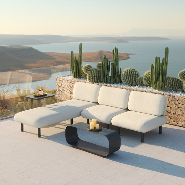 Zuo Modern Aperto Chaise: Elegant Outdoor Seating With Durable Olefin Fabric And Powder Coated Aluminum Frame Beige 100% Olefin,Aluminum 704122-zuo-modern