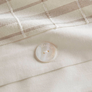 English Elm 3-piece King Yarn Dyed Cotton Duvet Set with Pompom Jacquard Stripe Percale Reverse B035P482899