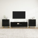 Hearth and Haven TV Stand with Solid Ion Feet, TV Console Table For Living Room, Bedroom W688130649