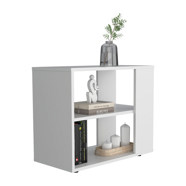 English Elm Sideboard modern engineered wood console with 2 spacious shelves, compact sturdy minimalist design White 29.13 L x 16.93 W x 4.33 H B097P296817