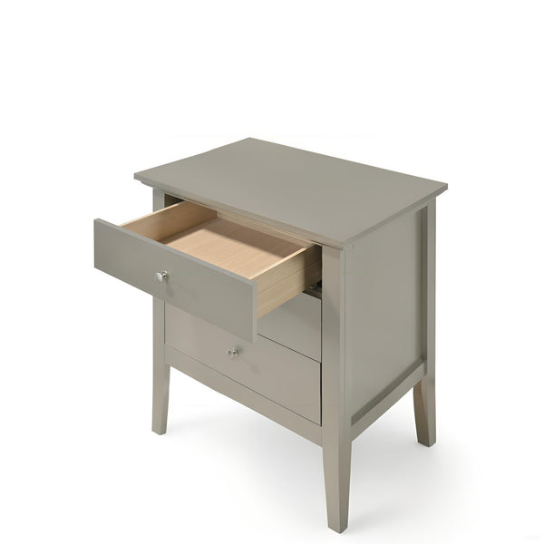 English Elm Chic Silver Champagne Nightstand with Zero Assembly, Compact 26"H x24"W x18"D, Durable Elegant Finish B078108305