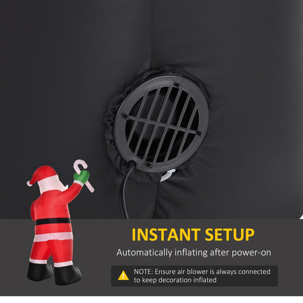 English Elm Homcom 8' Inflatable Santa Claus With Candy Cane – Festive Led Yard Decoration For Holiday Cheer W2225P249959