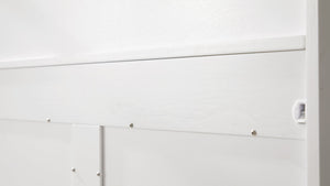 English Elm Modern Classic Hall Tree with Solid Poplar Feet, Double Hooks, Shoe Bench & Antique Hardware Organizer White W2275P210038