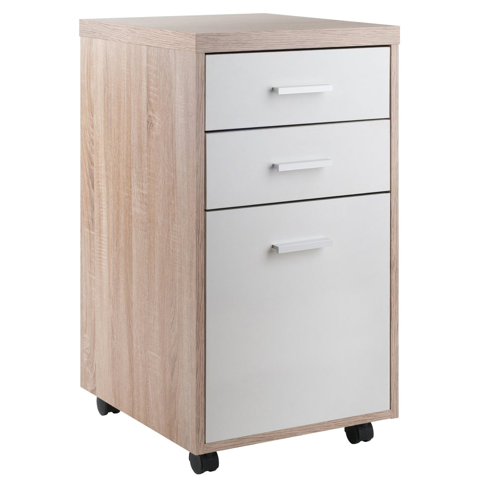 Winsome Wood Kenner 2-drawer File Cabinet With Reclaimed Wood Finish & Locking Casters For Home Office Storage Reclaimed Wood ,White Composite Wood 18316-winsome-wood