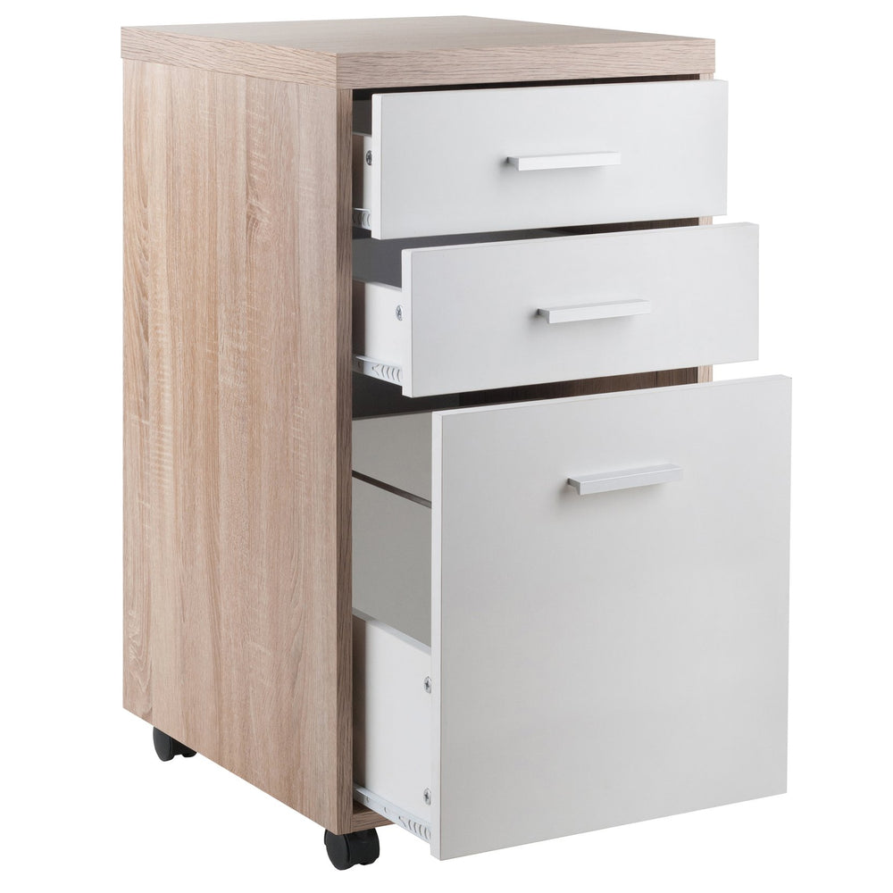 Winsome Wood Kenner 2-drawer File Cabinet With Reclaimed Wood Finish & Locking Casters For Home Office Storage Reclaimed Wood ,White Composite Wood 18316-winsome-wood