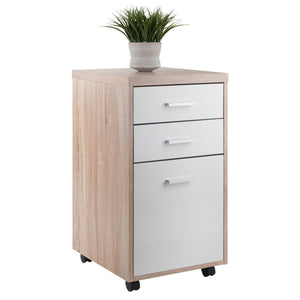 Winsome Wood Kenner 2-drawer File Cabinet With Reclaimed Wood Finish & Locking Casters For Home Office Storage Reclaimed Wood ,White Composite Wood 18316-winsome-wood