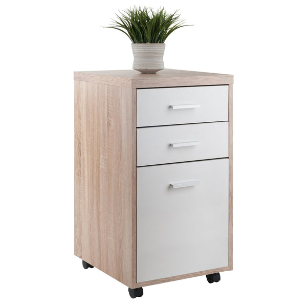 Winsome Wood Kenner 2-drawer File Cabinet With Reclaimed Wood Finish & Locking Casters For Home Office Storage Reclaimed Wood ,White Composite Wood 18316-winsome-wood