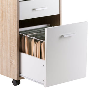 Winsome Wood Kenner 2-drawer File Cabinet With Reclaimed Wood Finish & Locking Casters For Home Office Storage Reclaimed Wood ,White Composite Wood 18316-winsome-wood