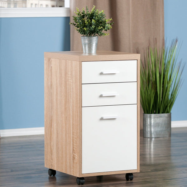 Winsome Wood Kenner 2-drawer File Cabinet With Reclaimed Wood Finish & Locking Casters For Home Office Storage Reclaimed Wood ,White Composite Wood 18316-winsome-wood