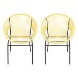 Christopher Knight Home® - Noble House - Nusa Oudoor Wicker Chair, Yellow, Set Of 2