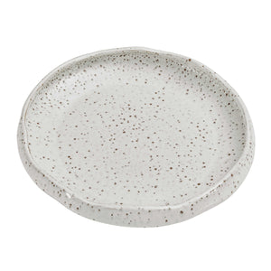Uttermost Speckled Earthenware Coastal Ripple Bowl with Waved Rim for Indoor Outdoor Decor