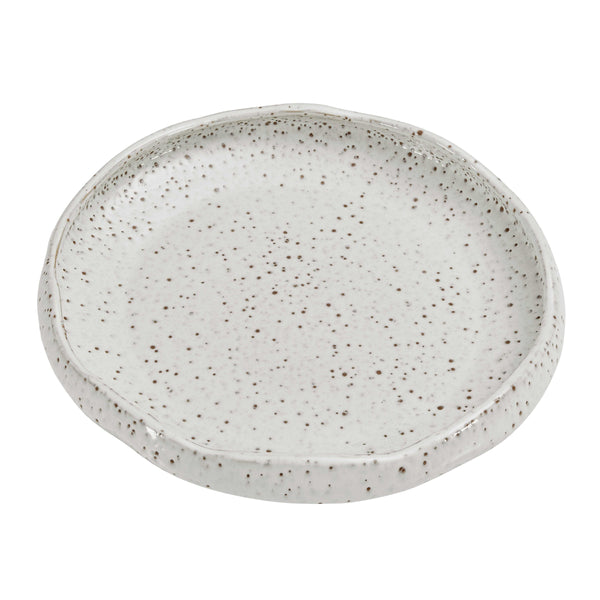Uttermost Speckled Earthenware Coastal Ripple Bowl with Waved Rim for Indoor Outdoor Decor
