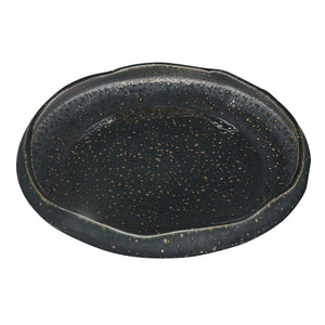 Uttermost Speckled Earthenware Coastal Ripple Bowl with Waved Rim for Indoor Outdoor Decor