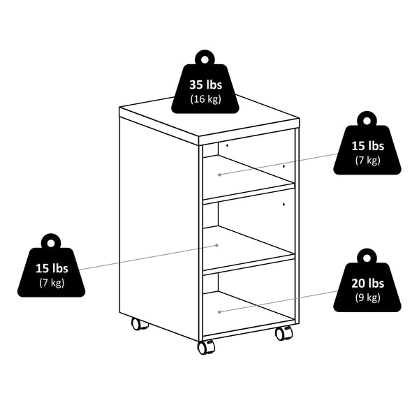 Winsome Wood Kenner Mobile Open Shelf Storage Cabinet - Stylish Reclaimed Wood & White Finish For Home Office Reclaimed Wood ,White Composite Wood 18333-winsome-wood