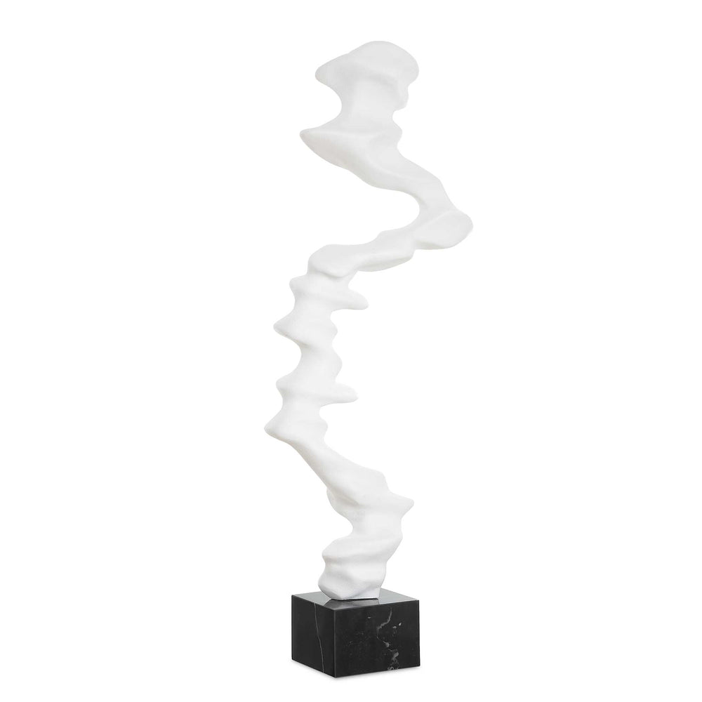 Uttermost Uttermost Flux Abstract Wave Resin Sculpture with Polished Black Marble Base 18336