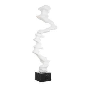 Uttermost Uttermost Flux Abstract Wave Resin Sculpture with Polished Black Marble Base 18336