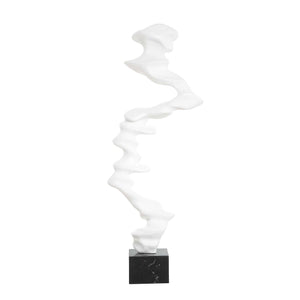 Uttermost Flux Abstract Wave Resin Sculpture with Polished Black Marble Base