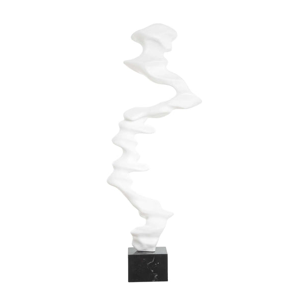 Uttermost Flux Abstract Wave Resin Sculpture with Polished Black Marble Base