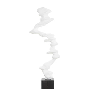 Uttermost Flux Abstract Wave Resin Sculpture with Polished Black Marble Base