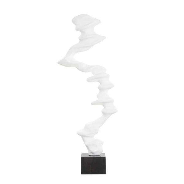 Uttermost Flux Abstract Wave Resin Sculpture with Polished Black Marble Base