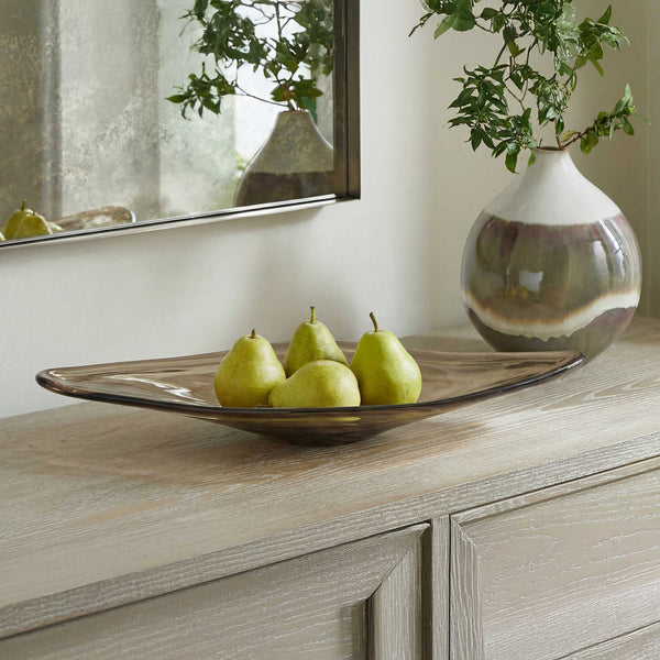 Uttermost Soluna Hand Blown Smoke Glass Bowl Sculptural Organic Accent for Any Space