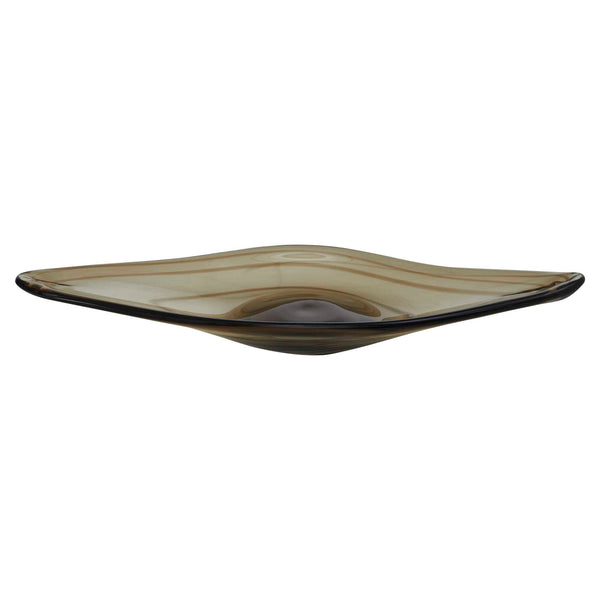 Uttermost Soluna Hand Blown Smoke Glass Bowl Sculptural Organic Accent for Any Space