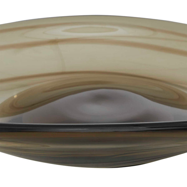 Uttermost Soluna Hand Blown Smoke Glass Bowl Sculptural Organic Accent for Any Space