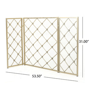 English Elm Christopher Knight Home® - FIRE Prater Iron Fireplace Screen - Black Finish Decorative Hearth Guard, Embers Protection, No Assembly Needed 61128.00GLD