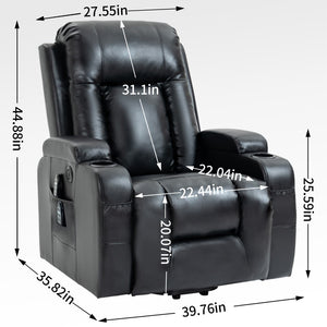 English Elm Infinite Power Lift Recliner with Massage Heat Usb Port and Cup Holders for Elderly W1803S00056