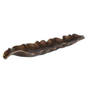 Uttermost Frond Sculptural Bronze Leaf Tray Handcrafted for Indoor Outdoor Decor