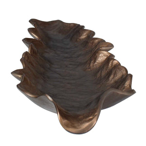 Uttermost Frond Sculptural Bronze Leaf Tray Handcrafted for Indoor Outdoor Decor