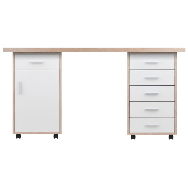 Winsome Wood Kenner 1-drawer Storage Cabinet On Wheels: Stylish Reclaimed Wood Finish For Home Office & Studio Reclaimed Wood ,White Composite Wood 18350-winsome-wood