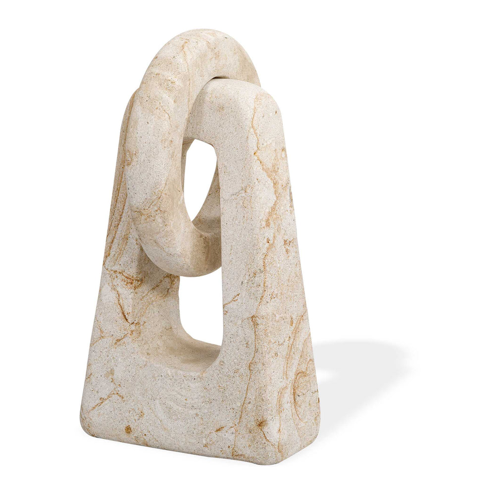 Uttermost Uttermost Continuum Abstract Limestone Sculpture Interlocking Forms for Indoor Outdoor 18355