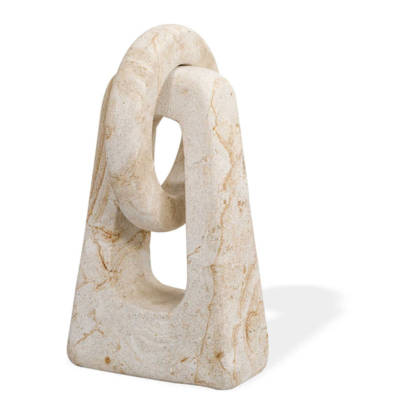 Uttermost Uttermost Continuum Abstract Limestone Sculpture Interlocking Forms for Indoor Outdoor 18355