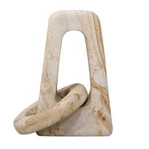 Uttermost Continuum Abstract Limestone Sculpture Interlocking Forms for Indoor Outdoor