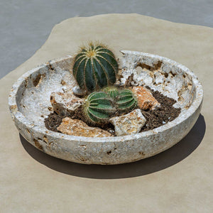 Uttermost Carved Natural Stone Decorative Bowl Weathered Organic Texture Indoor Outdoor