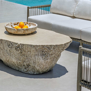 Uttermost Carved Natural Stone Decorative Bowl Weathered Organic Texture Indoor Outdoor