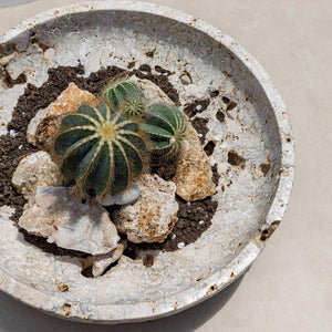 Uttermost Carved Natural Stone Decorative Bowl Weathered Organic Texture Indoor Outdoor