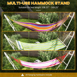 English Elm Outsunny Portable Hammock Stand For 2, Adjustable Steel Frame, 550 Lbs Capacity, Easy Setup, White W2225P174054-GIGA