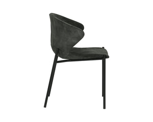 Sunpan ERIC Dining Chair - Stylish Nono Dark Green Upholstery with Mid-Century Design & Modern Comfort 107512