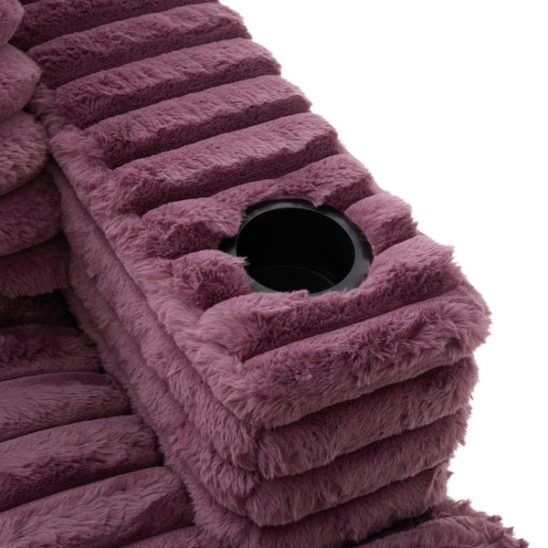 English Elm Oversized Double Chaise Lounge Sofa - Plush Cloud Couch With Usb Ports, Cup Holders & Pillows N719S002110J-GIGA