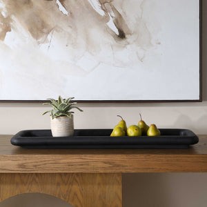 Uttermost Matte Black Rectangular Tray for Entryway Decor or Outdoor Entertaining