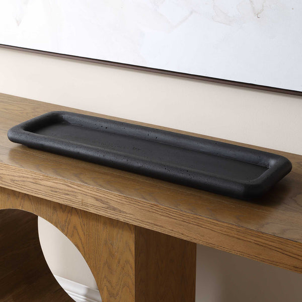 Uttermost Matte Black Rectangular Tray for Entryway Decor or Outdoor Entertaining