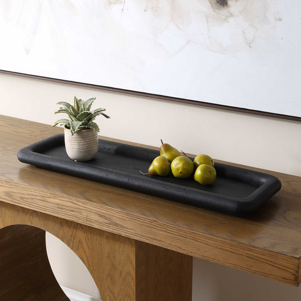 Uttermost Matte Black Rectangular Tray for Entryway Decor or Outdoor Entertaining