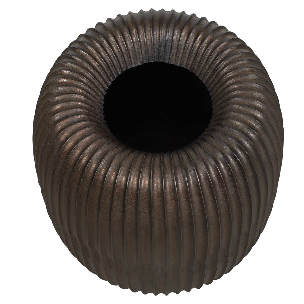 Uttermost Uttermost Cast Aluminum Ribbed Planter Weathered Indoor Outdoor Patio Accent 18388