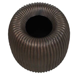 Uttermost Cast Aluminum Ribbed Planter Weathered Indoor Outdoor Patio Accent