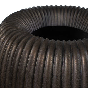 Uttermost Cast Aluminum Ribbed Planter Weathered Indoor Outdoor Patio Accent