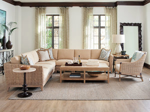 Lexington Tommy Bahama Home Marshall Stone Top Round End Table - Global Transitional Elegance With Aged Bronze And Travertine Finish Newcastle  566-953