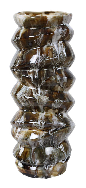 Uttermost Cuoco Handcrafted Glazed Ceramic Vase Set Earthy Marbled Artisan Accent