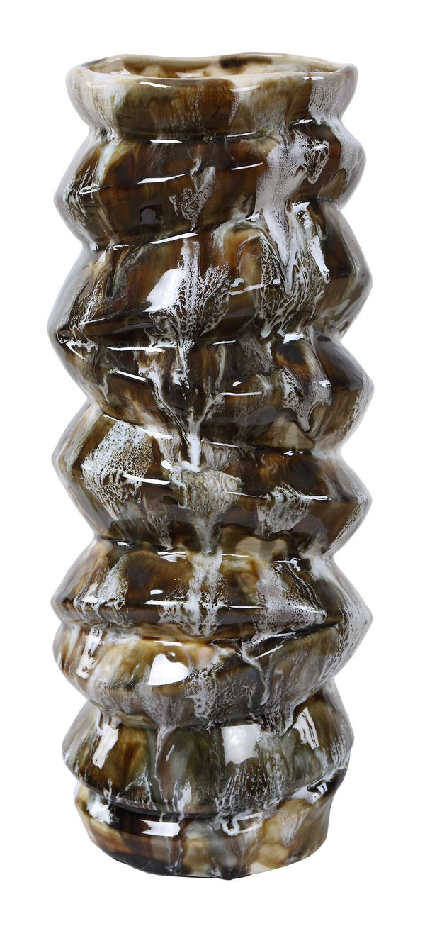 Uttermost Cuoco Handcrafted Glazed Ceramic Vase Set Earthy Marbled Artisan Accent
